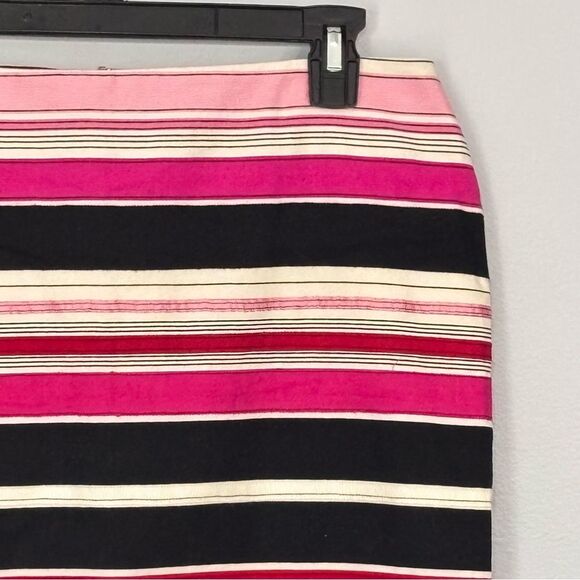 Talbots | Women’s Petite Silky Ribbon Pencil Skirt Grosgrain Striped Lined Pink - Picture 4 of 16